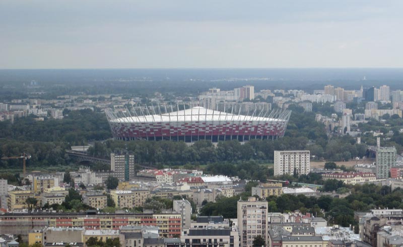 Widoki z Pałacu Kultury - Stadion Narodowy 