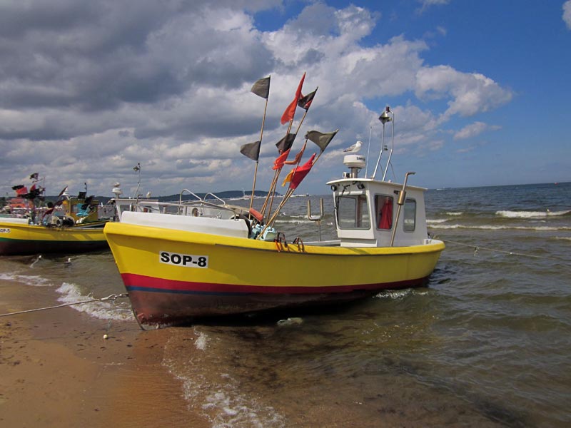 Kuter w Sopocie na plaży